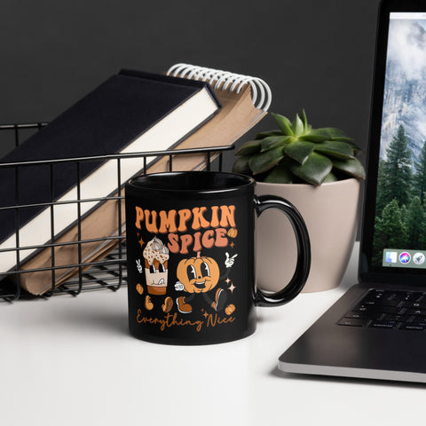 Pumpkin Spice Black Glossy Mug