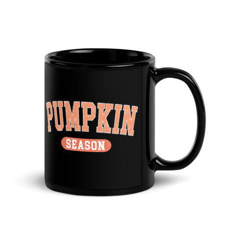 Pumpkin Season Black Glossy Mug