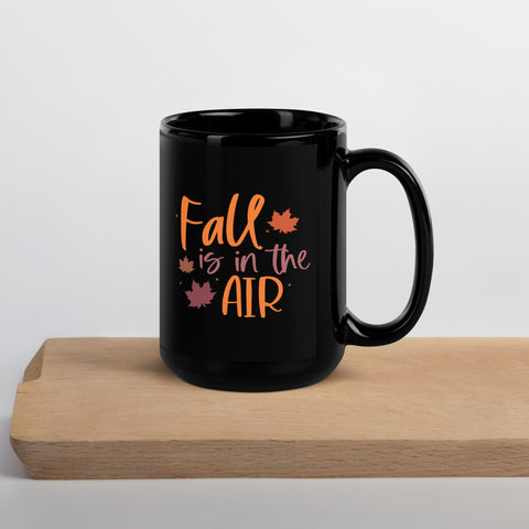 Fall is in the Air Black Glossy Mug