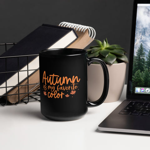 Autumn is my Favorite Color Black Glossy Mug