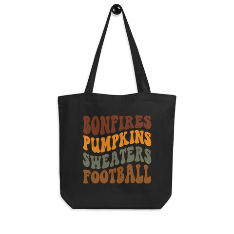 Bonfires Pumpkins Sweaters Football Eco Tote Bag