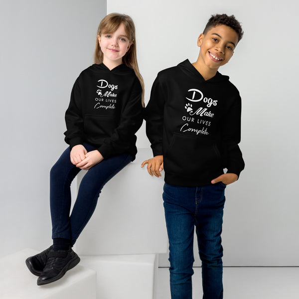 Dogs Make Our Lives Complete Kids fleece hoodie