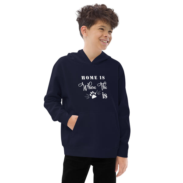 Home is Where The Paw is Kids fleece hoodie