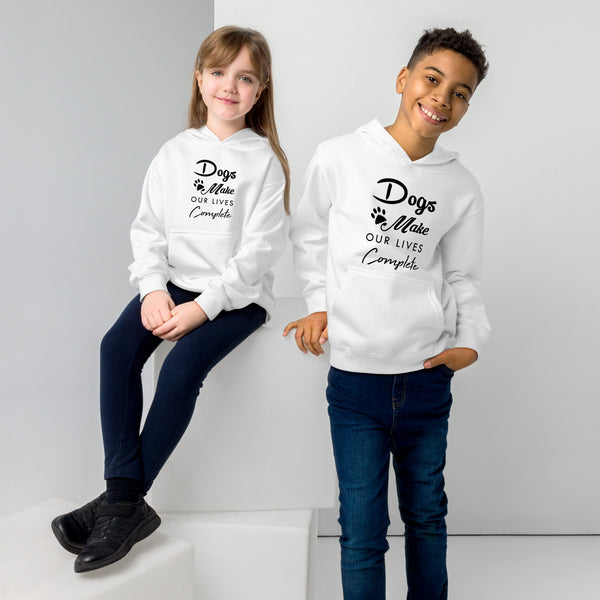 Dogs Make Our Lives Complete Kids fleece hoodie