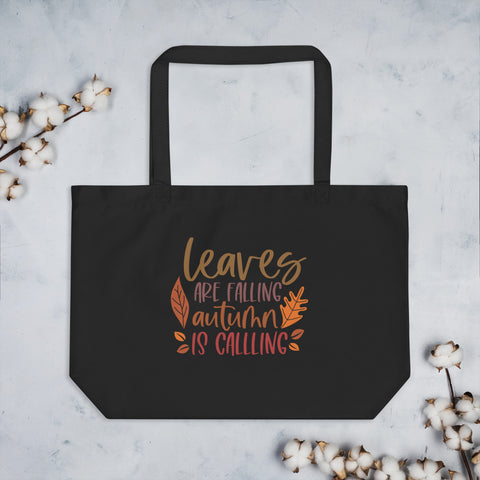Leaves are Falling Large organic tote bag