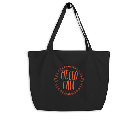 Hello Fall Large organic tote bag