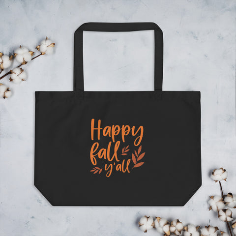 Happy Fall Large organic tote bag