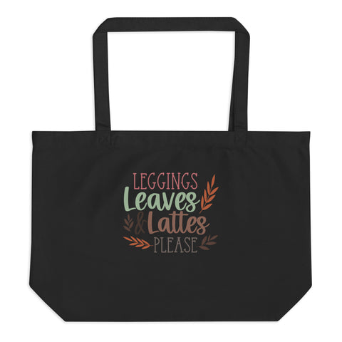 Leggings Leaves Large organic tote bag