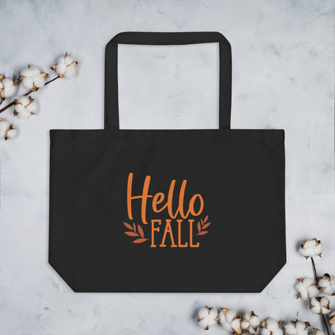 Hello Fall Large organic tote bag