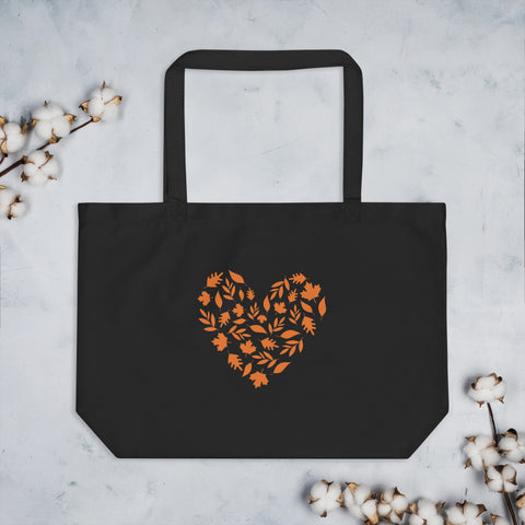 Fall Heart Large organic tote bag