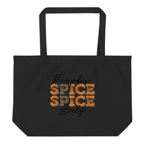 Pumpkin Spice Baby Large organic tote bag