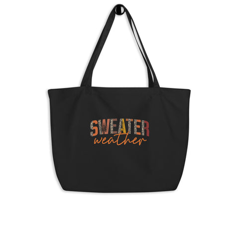 Sweater Weather Large organic tote bag