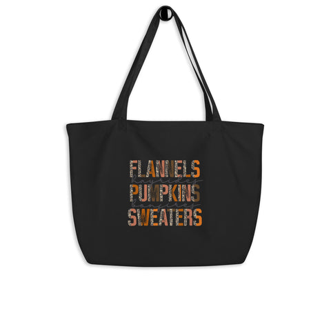 Flannels Pumpkins Large organic tote bag