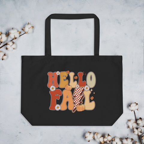 Hello Fall Large organic tote bag