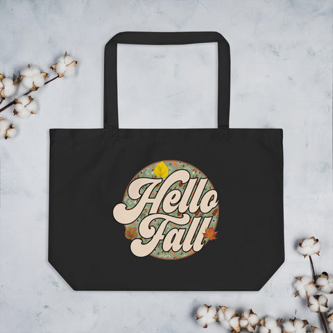 Hello Fall Large organic tote bag