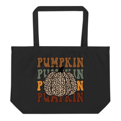 Pumpkin Leopard Large organic tote bag