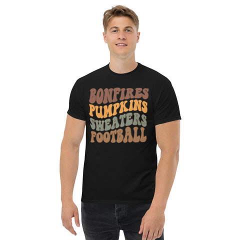 Bonfires Pumpkins Sweaters Football Men's classic tee