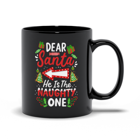 Dear Santa Black Mugs