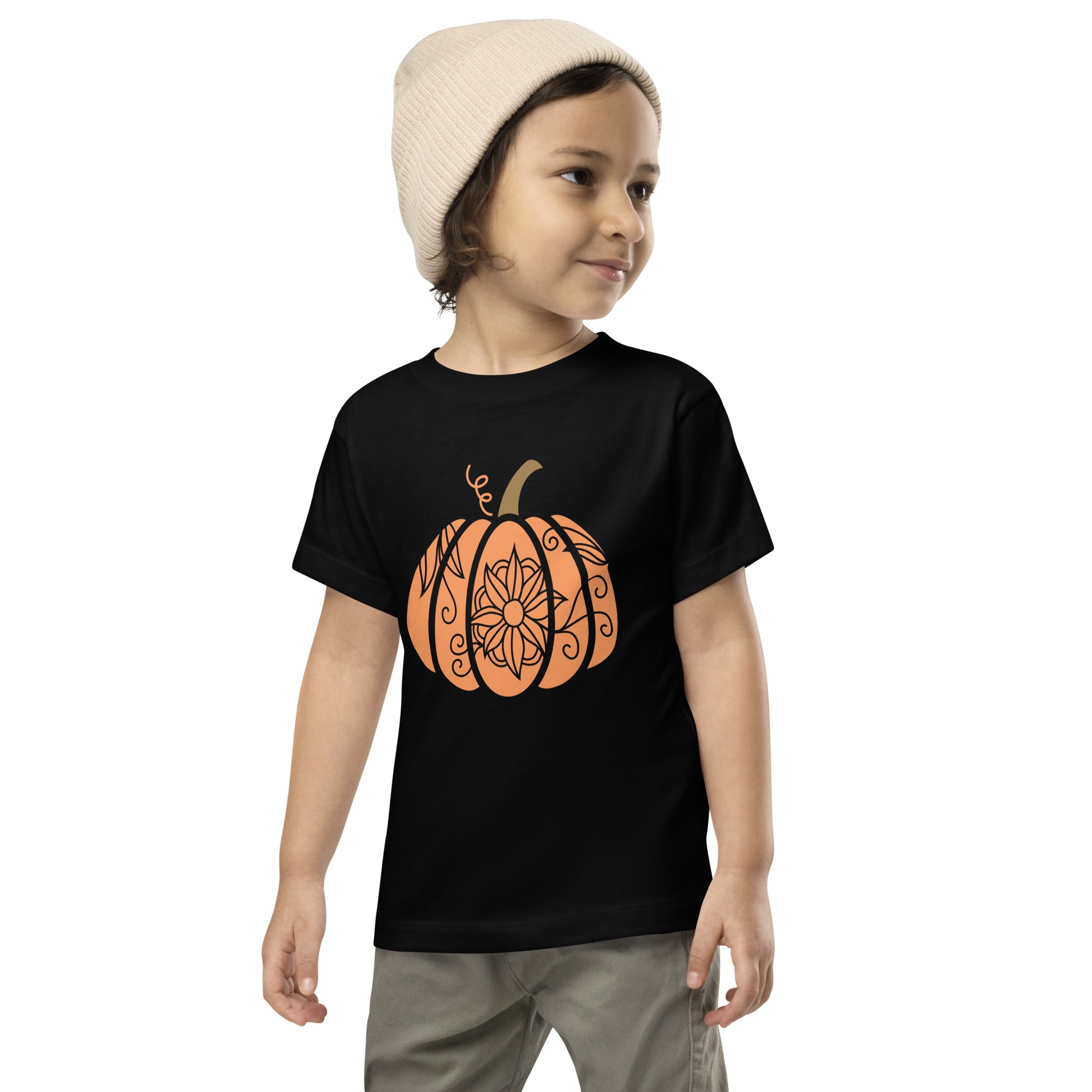 Flower Pumpkin Toddler Short Sleeve Tee