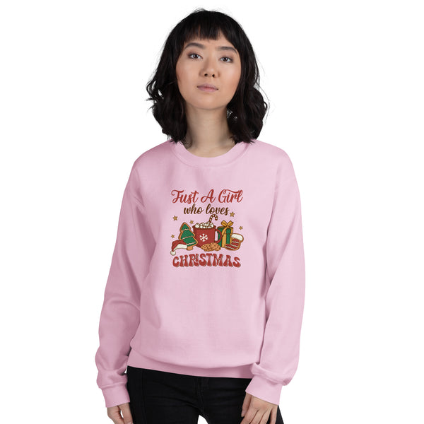 A Girl Who Loves Christmas Unisex Sweatshirt