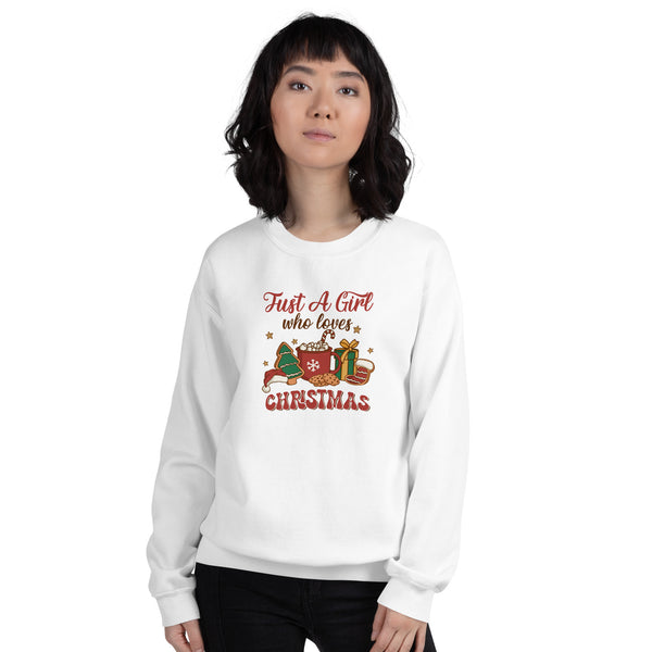 A Girl Who Loves Christmas Unisex Sweatshirt