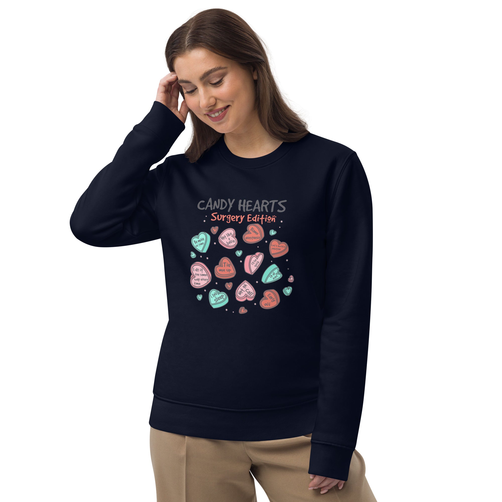 Candy Hearts Unisex eco sweatshirt