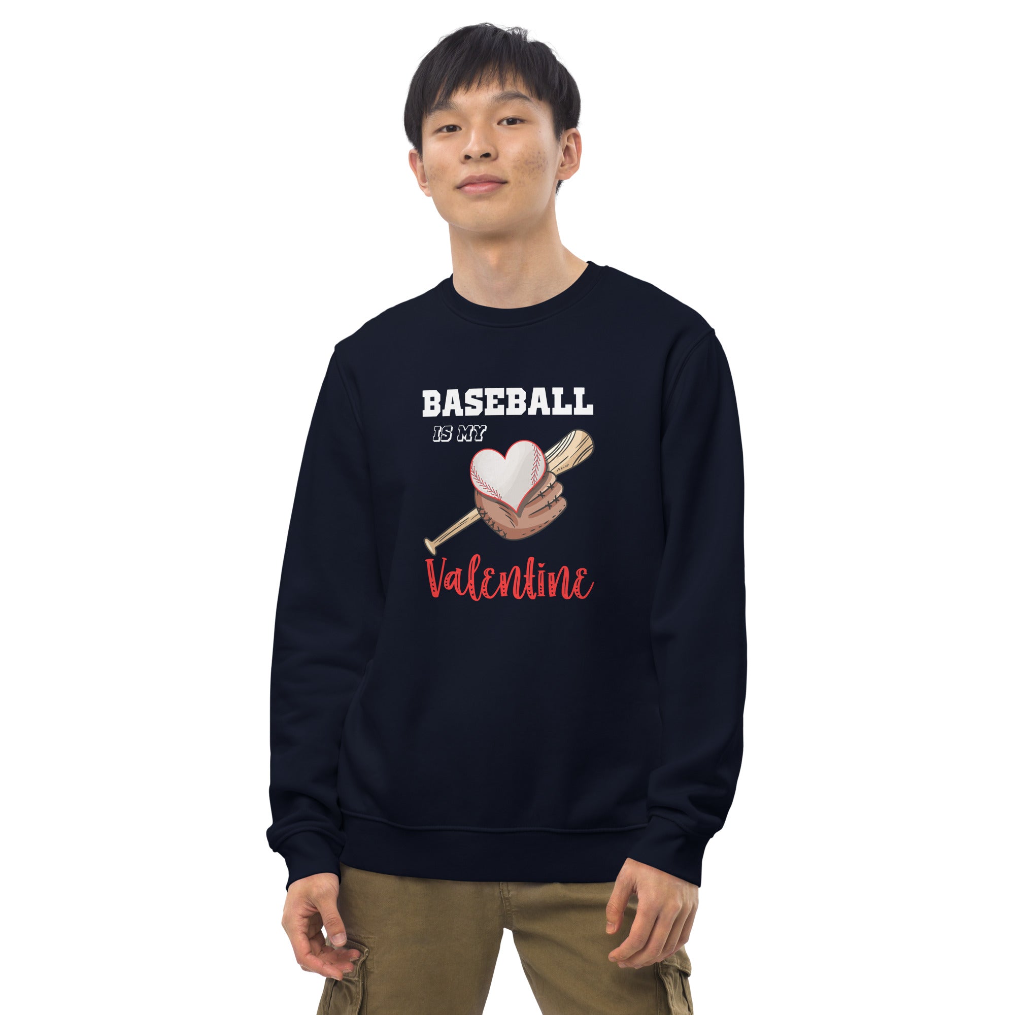 Baseball is my Valentine Unisex eco sweatshirt