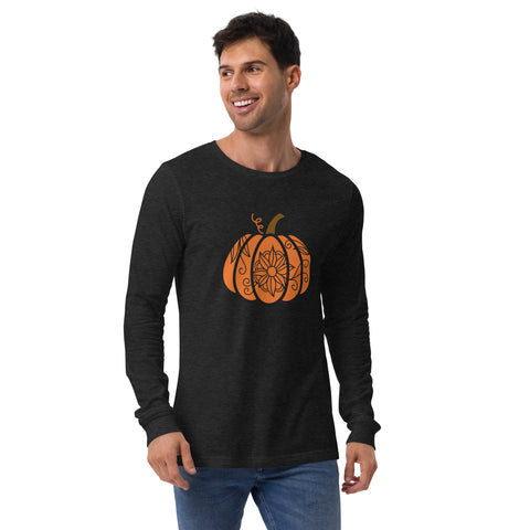 Flower Pumpkin Unisex Long Sleeve Tee