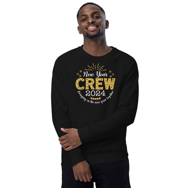 New Year Crew 2024 Unisex organic raglan sweatshirt