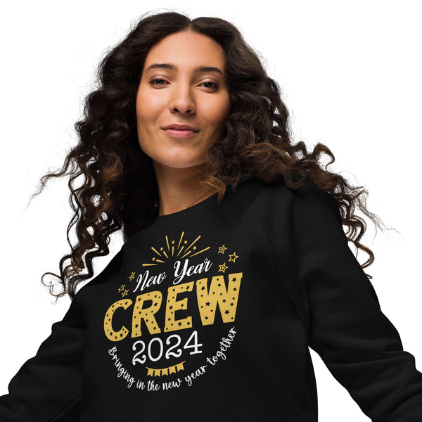 New Year Crew 2024 Unisex organic raglan sweatshirt