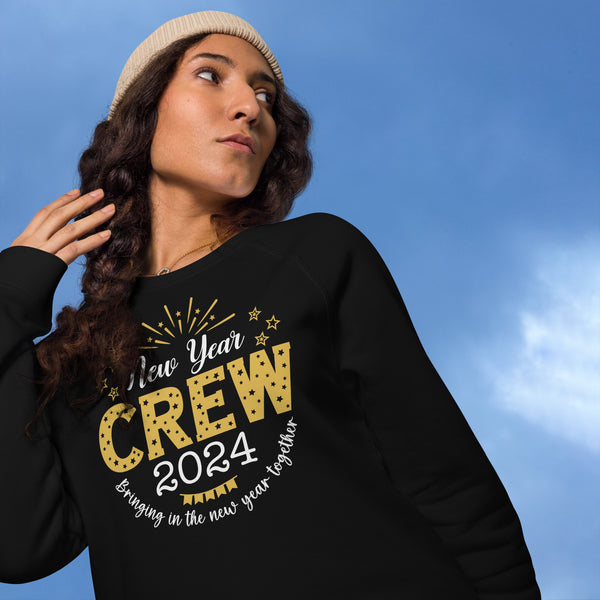 New Year Crew 2024 Unisex organic raglan sweatshirt