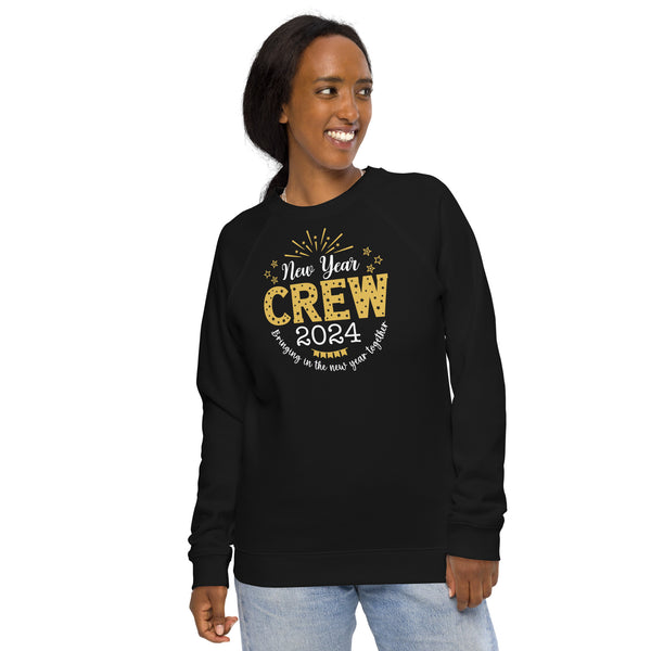 New Year Crew 2024 Unisex organic raglan sweatshirt