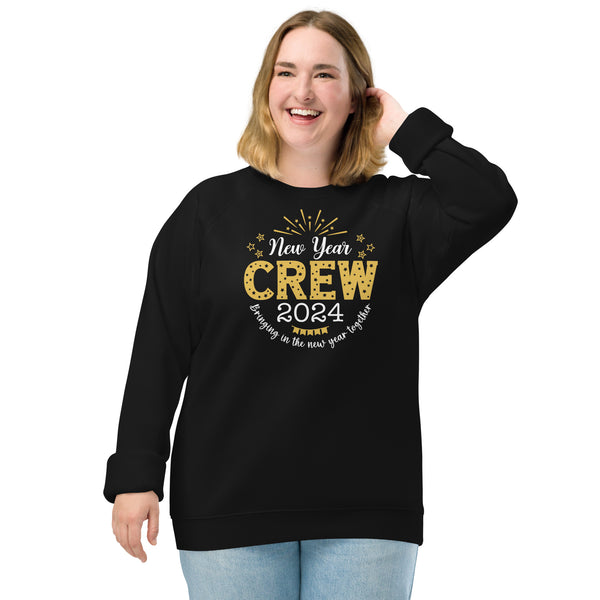 New Year Crew 2024 Unisex organic raglan sweatshirt