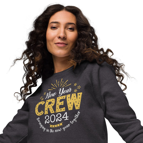 New Year Crew 2024 Unisex organic raglan sweatshirt