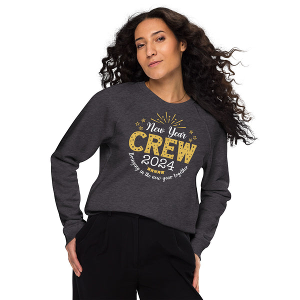 New Year Crew 2024 Unisex organic raglan sweatshirt