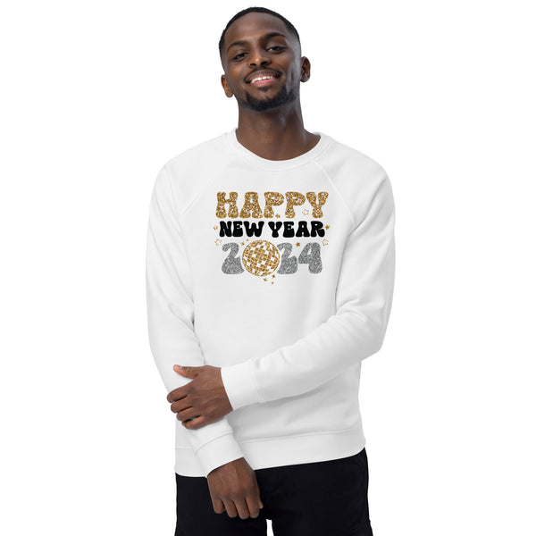 Happy New Year 2024 Unisex organic raglan sweatshirt