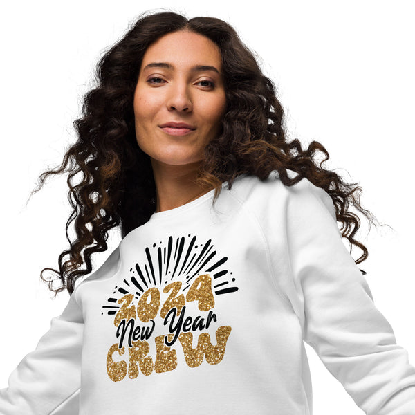 New Year Crew 2024 Unisex organic raglan sweatshirt