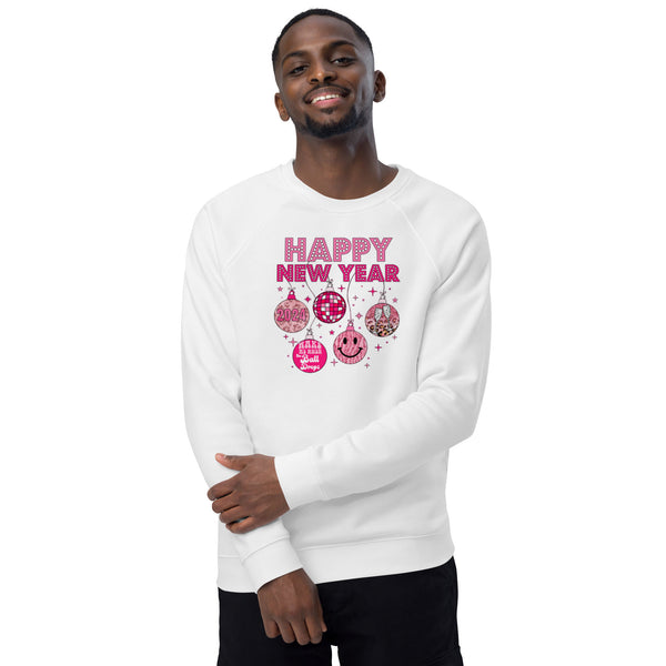 Happy New Year 2024 Unisex organic raglan sweatshirt