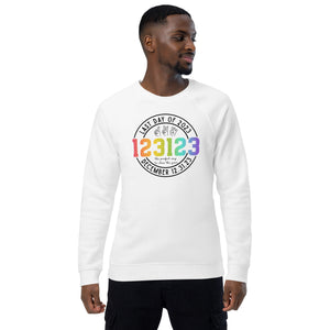 123123 Last Day of 2023 Unisex organic raglan sweatshirt