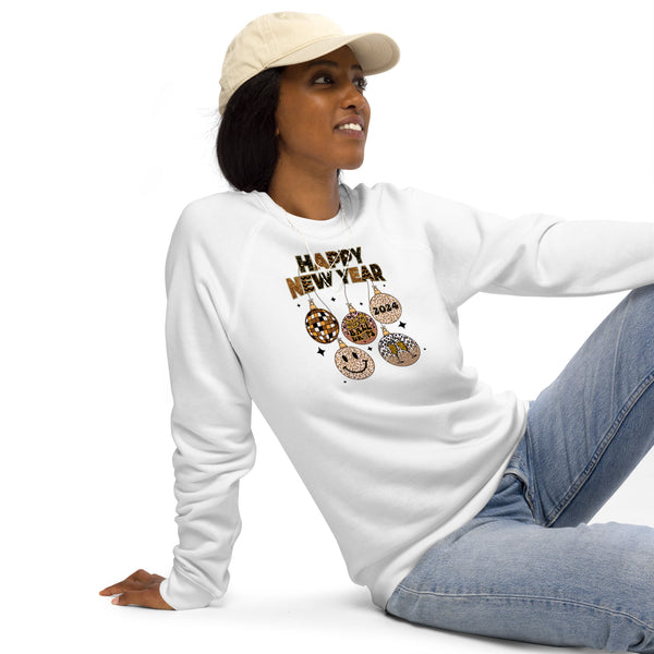 Happy New Year 2024 Unisex organic raglan sweatshirt