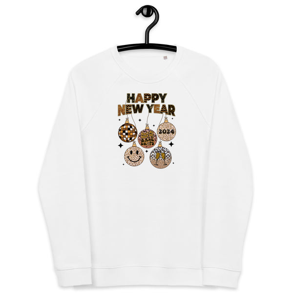 Happy New Year 2024 Unisex organic raglan sweatshirt