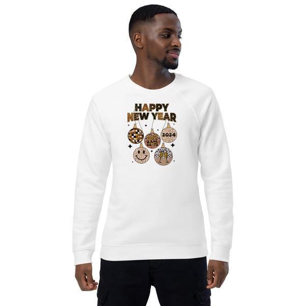 Happy New Year 2024 Unisex organic raglan sweatshirt