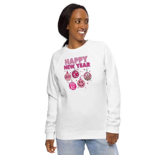 Happy New Year 2024 Unisex organic raglan sweatshirt