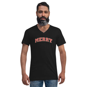 Merry Unisex Short Sleeve V-Neck T-Shirt