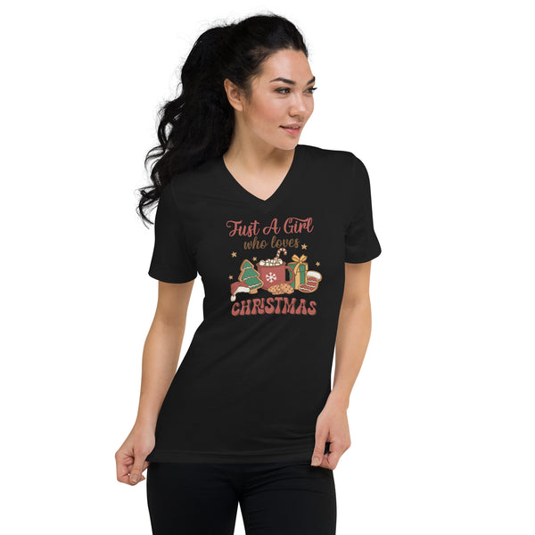 Christmas Unisex Short Sleeve V-Neck T-Shirt