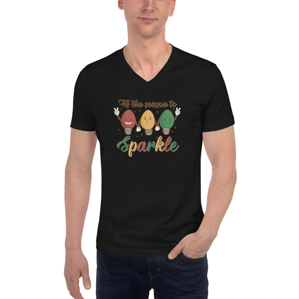 Sparkle Unisex Short Sleeve V-Neck T-Shirt