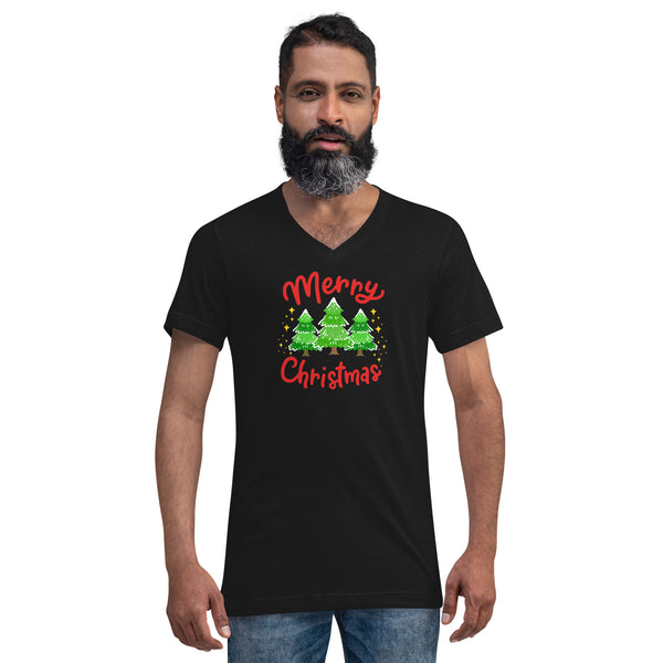 Merry Christmas Unisex Short Sleeve V-Neck T-Shirt