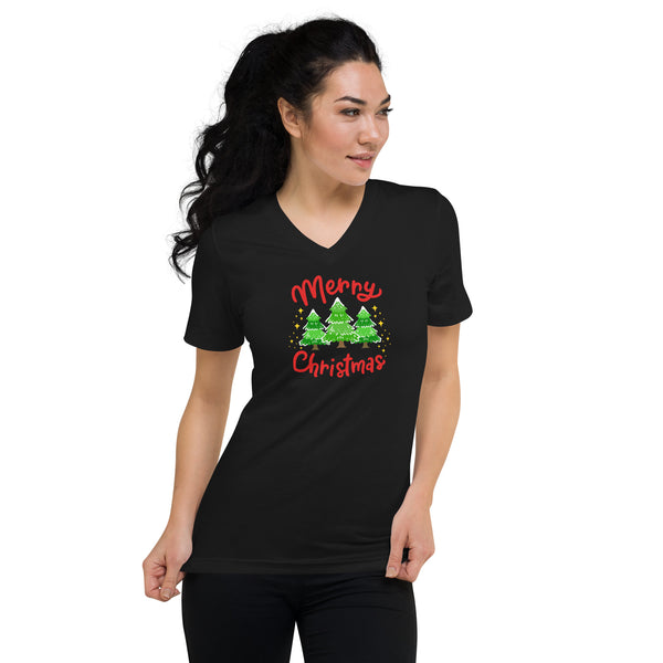 Merry Christmas Unisex Short Sleeve V-Neck T-Shirt