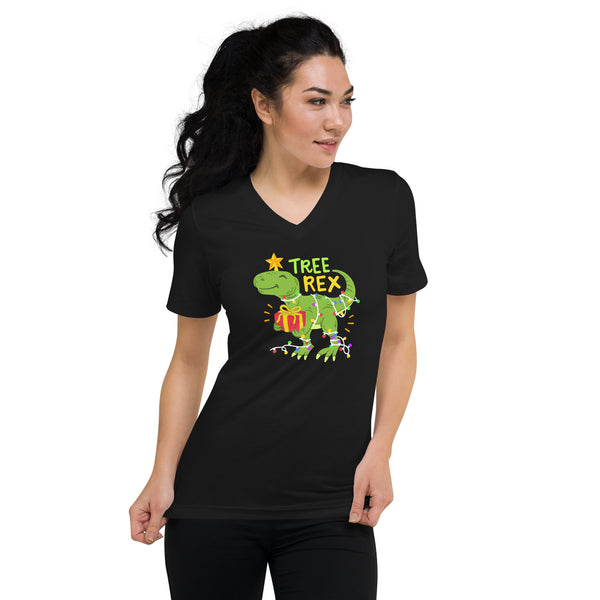 Tree Rex Unisex Short Sleeve V-Neck T-Shirt