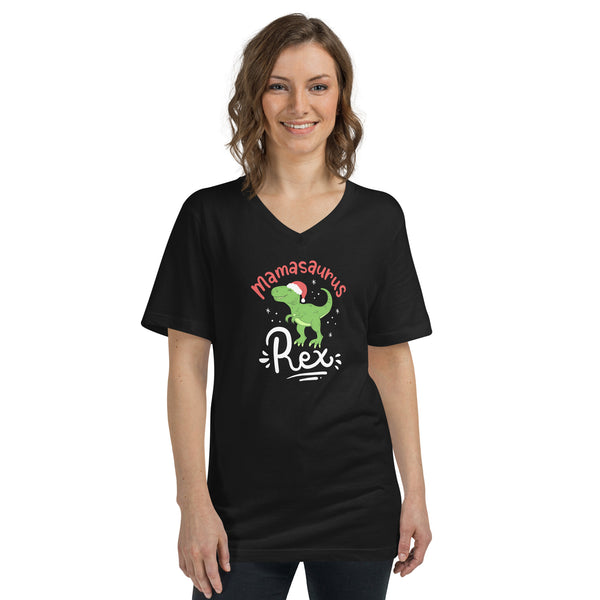 Mamasaurus Rex Unisex Short Sleeve V-Neck T-Shirt